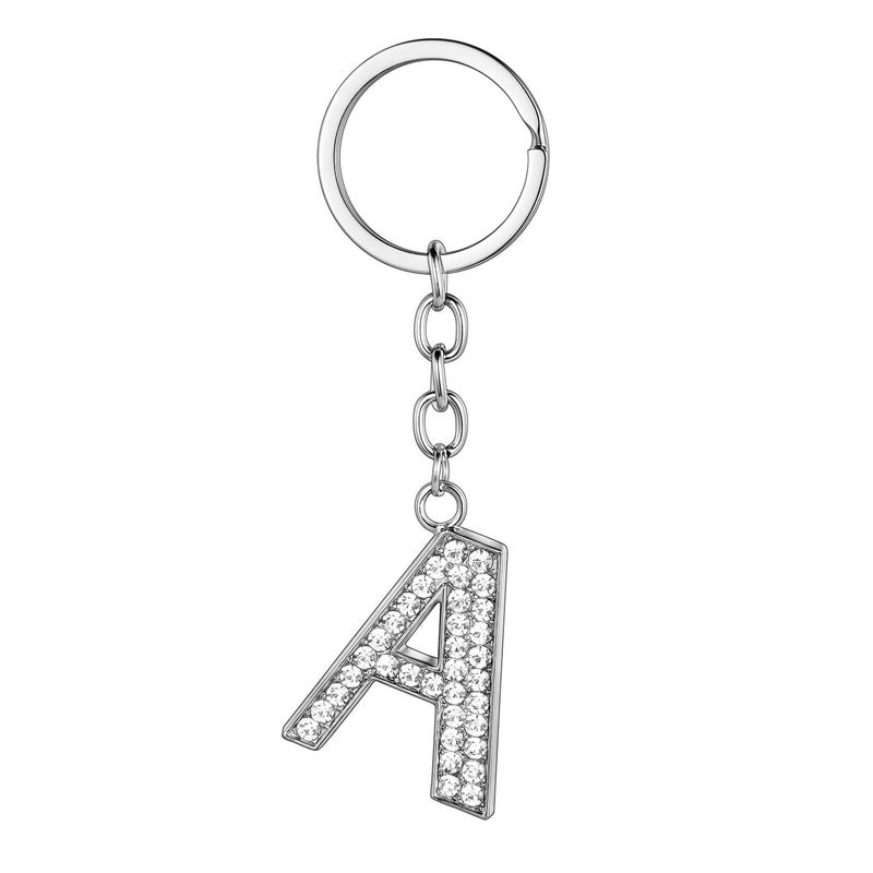 BESPMOSP A-Z Initials Letter Keychain Best Friend Gift Keychains for Women Shiny Crystal Keyring Birthday Gifts (A) - Image 1